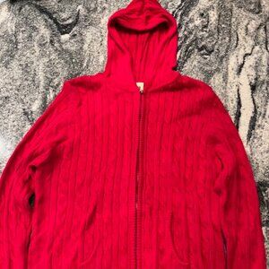 Faded Glory Red hooded zipper sweater
